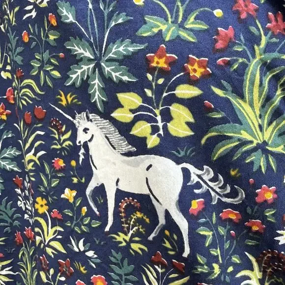 Printfresh Unicorn Garden Print Short Sleeve Organic Cotton Pajama Set Size S - Picture 3 of 15